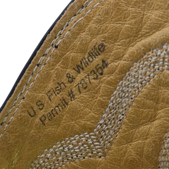 Vintage Nocona Exotic Elephant Print Men 9.5D Black Leather Cowboy Western Boots - Picture 9 of 15